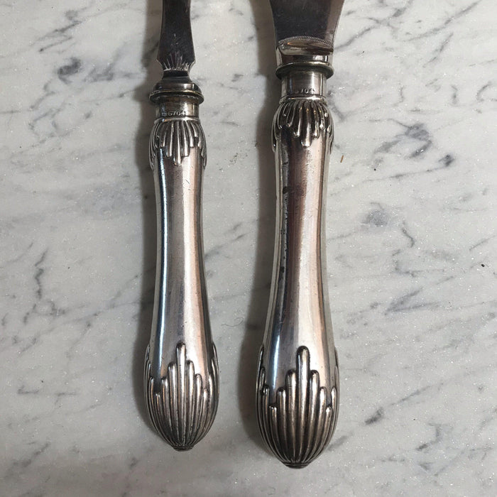 French Silver Fish Serving Set or Antique Silver Serving Set