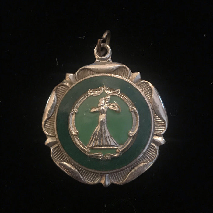 French Vintage Dance Medal with Hook for a Necklace