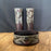 French Art Nouveau Pate De Verre Set of Pewter and Glass Paste Jeweled Pair of Vases and a  Bowl