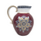 Antique pitcher with purple, blue, white, and gold detailing 