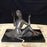 Antique bronze sculpture of a lady holding a mirror 