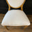 Antique gold round back chairs with white upholstery 