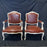 Set of Seven French Louis XV Leather Embossed Armchairs or Fauteuils