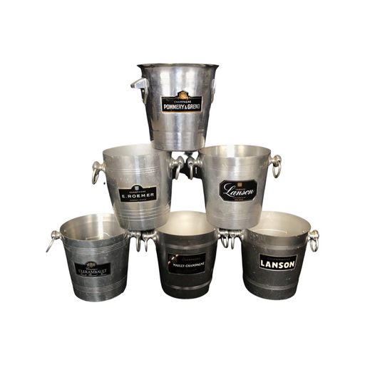 Six French Mid-Century Modern Vintage Champagne Ice Wine Cooler Buckets