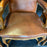 Set of Three French Carved Wood and Leather Bergere Arm Chairs with Nailhead Trim, Mid 20th C