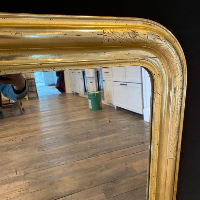 French Gold Mirror - Corner View - For Sale