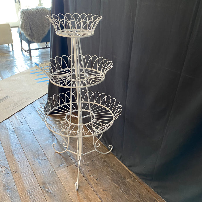 French Round Three Tier Iron Wire Plant Stand The Art of Antiquing