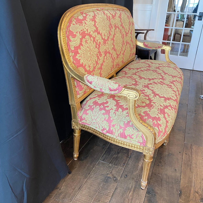 French Louis XVI Gold Loveseat - Side View - For Sale 