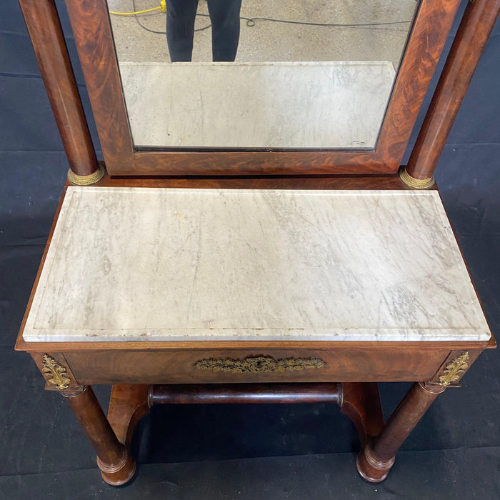 French Empire Dressing Table - Marble Top View - For Sale 