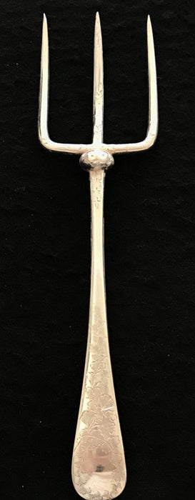 Antique British Silver Bread Fork or Serving Fork or Hors D'oeuvres Fork