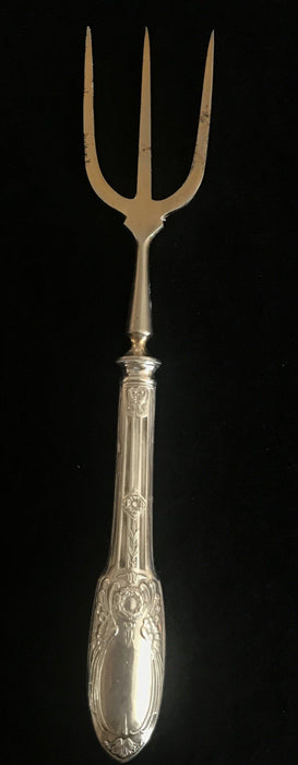 Antique British Silver Bread Fork or Serving Fork