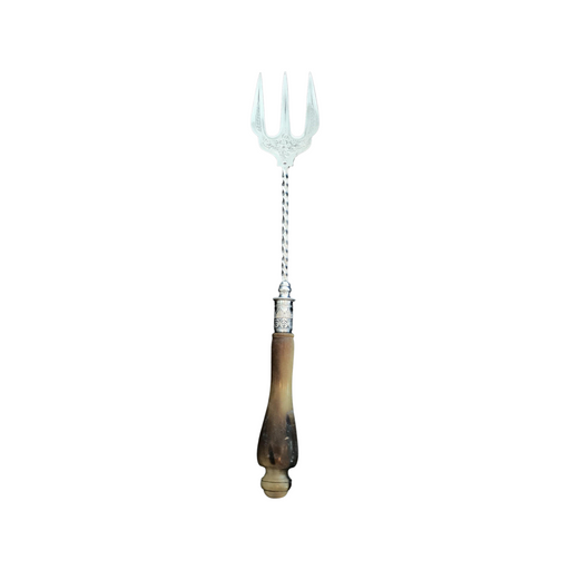 British Silver and Horn Bread Fork