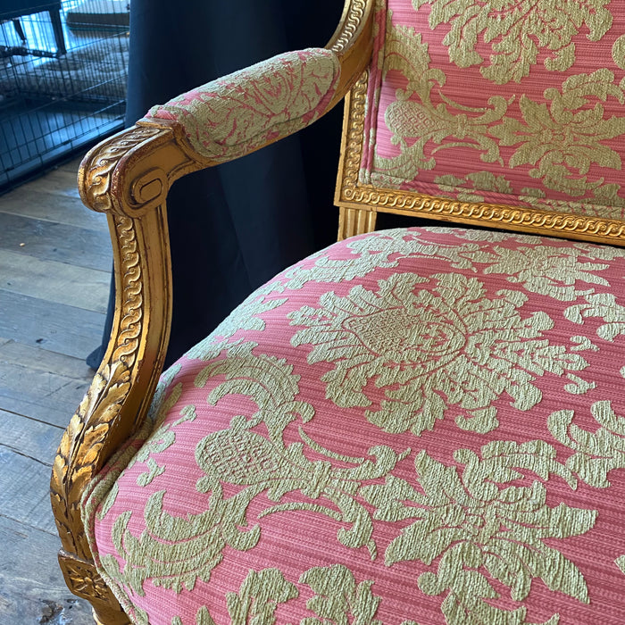 French Louis XVI Settee - Detail Arm View - For Sale