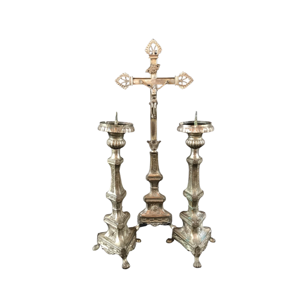 Altar Candlesticks - Antique Altar Candlesticks, Altar Cross and
