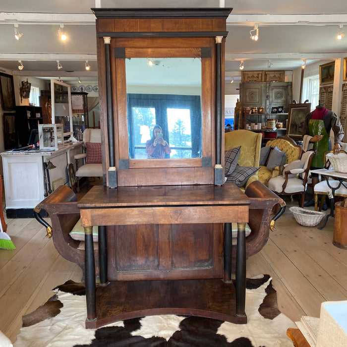 French 19th Century Mirror and Console Table - Front View - For Sale