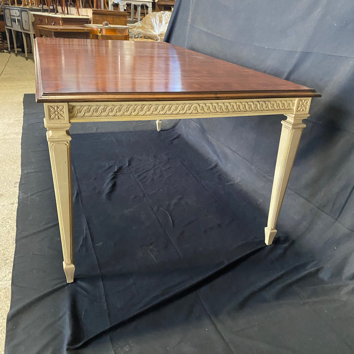 French Neoclassical Style Rectangular Dining Table with Two Leaves