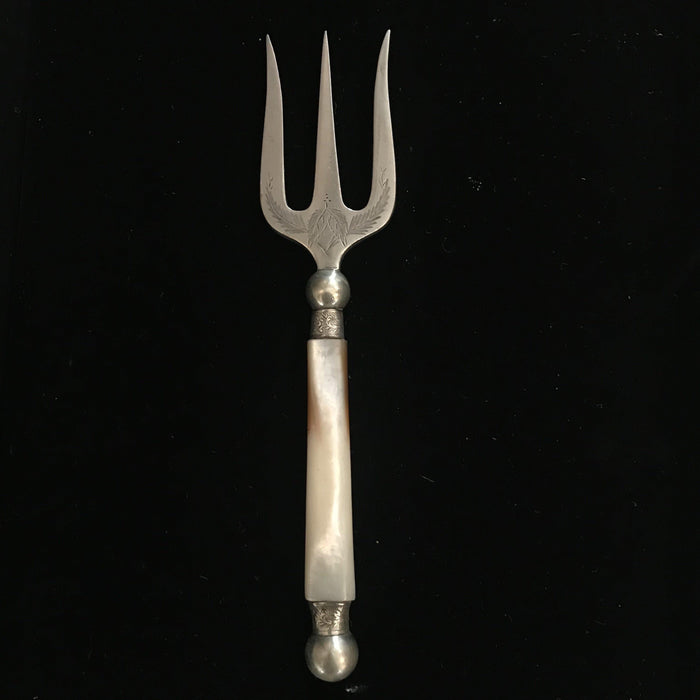 Lovely British Mother of Pearl Silver Bread Fork