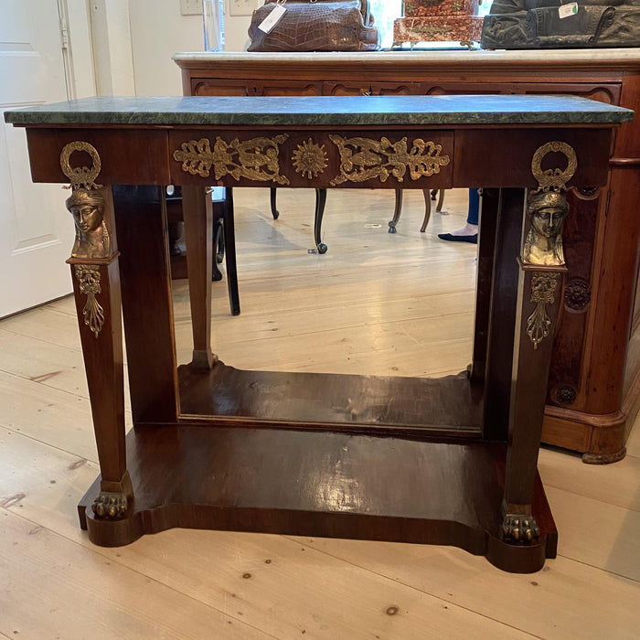 French Marble Top Neoclassical Console Table