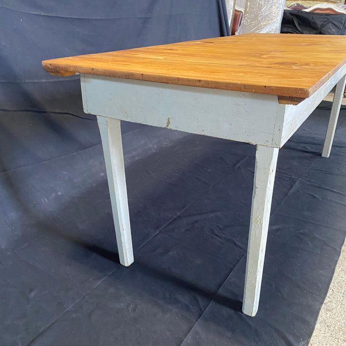 Primitive Pine Dining Table - Side View - For Sale