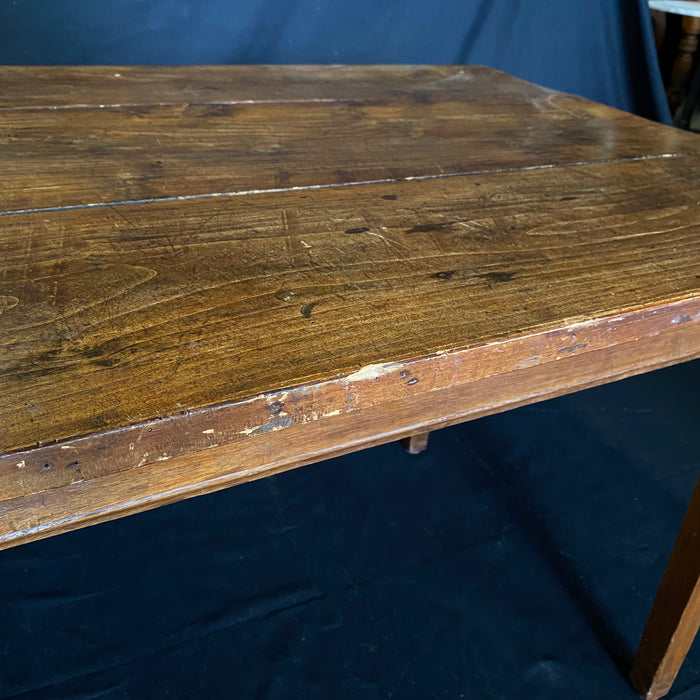 French Country Pine Dining Table - View of Table Edge - For Sale