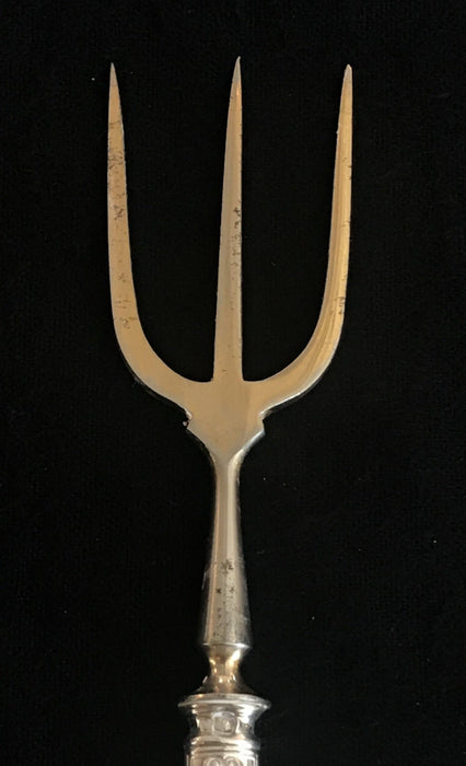 Antique British Silver Bread Fork or Serving Fork