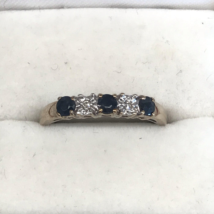 Antique diamond and sapphire engagement ring