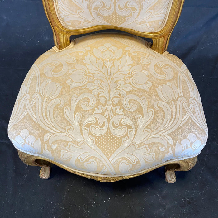 Pair of French Louis XV Gold Slipper Chairs