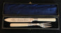 Antique French sterling silver knife and fork set in a box