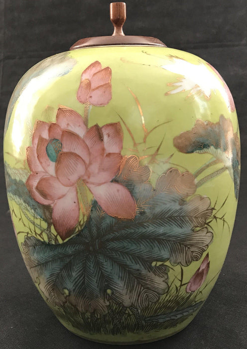 Temple jar or Ginger Jar Hand Painted for sale