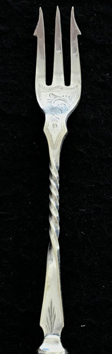 French Silver and Mother of Pearl Pickle Fork or Serving Fork