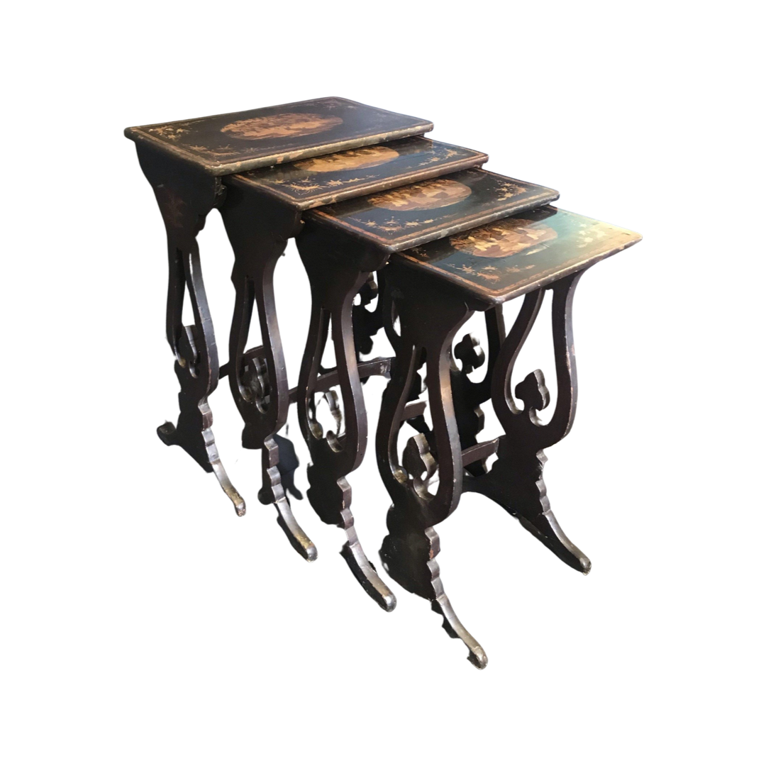 Set of Four French Chinoiserie Nesting Tables — The Art of Antiquing