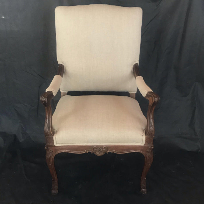 Antique French Carved Armchair with Hoof Feet - Overhead View - For Sale