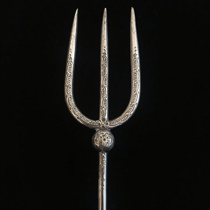 British Silver and Mother of Pearl Bread Fork or Serving Fork