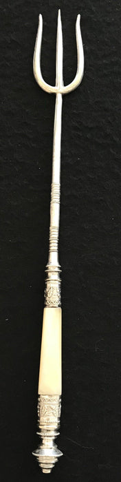 Silver Tall British Bread/Toast Fork  for sale