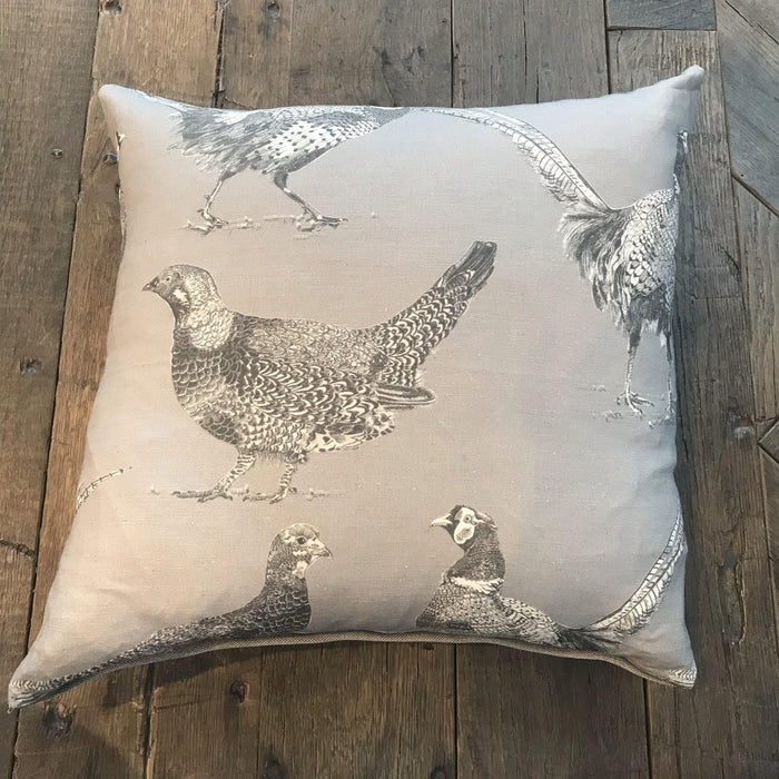 Designer grey pillow with birds 