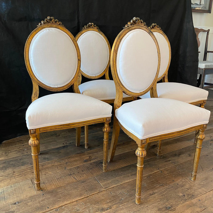 Set of Four Antique French Neoclassical Louis XV Chairs