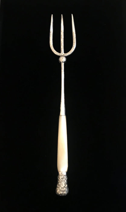 British Silver and Mother of Pearl Bread Fork or Serving Fork