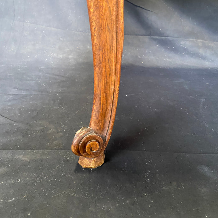 French Parquet Dining Table with Leaves - Detail View of Foot - For Sale