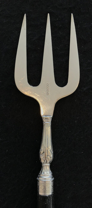 Antique silver and ebony fork 