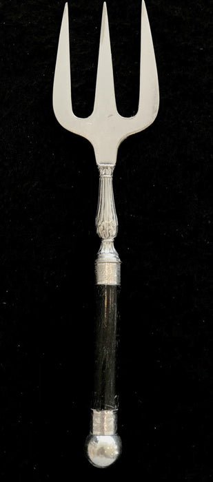 Antique silver and ebony fork 