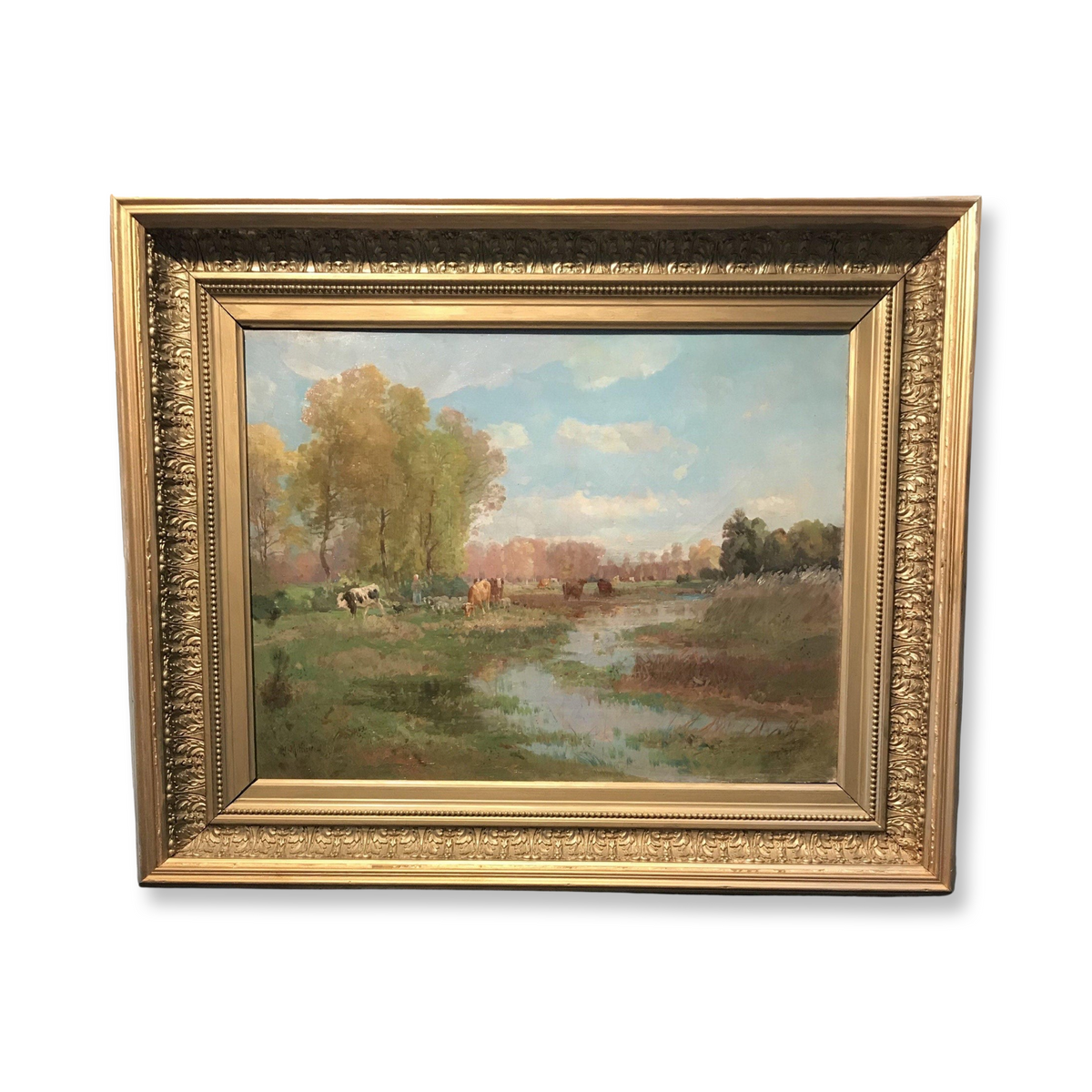 Antique French Impressionist Oil Paintings By Listed Artist J. L. Mill 