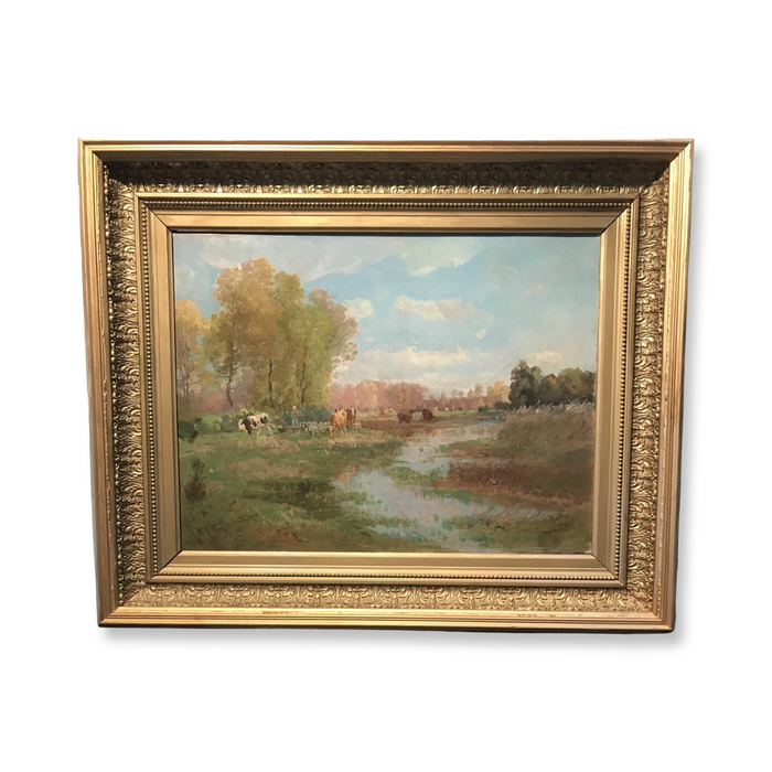 Antique French Impressionist Oil Paintings by listed Artist J. L. Million bought in Avignon, France