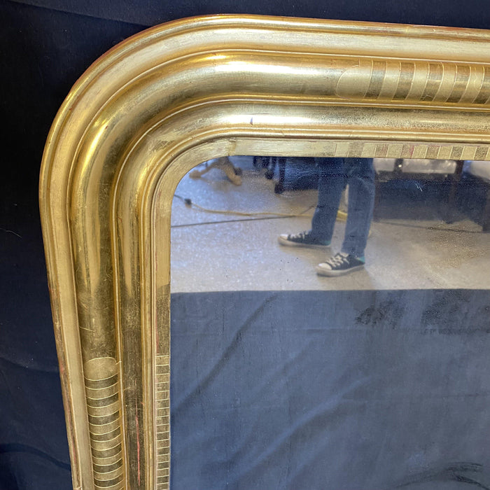 Antique French Gold Gilt Mirror - Corner View - For Sale