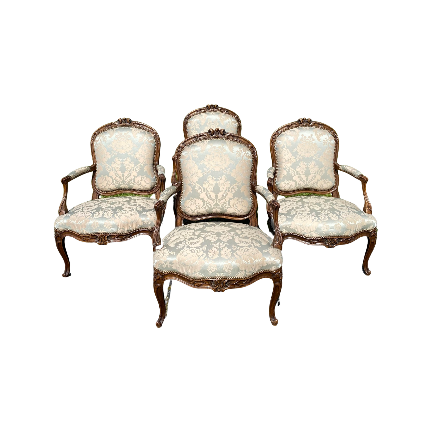 Pr. Of Maison Jansen Arm Chairs Signed. Louis XV Style Late 19c