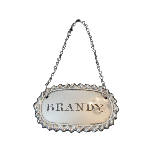 British Silver Plate Sheffield Brandy Label from 1810-15