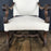 Antique carved armchair with new upholstery