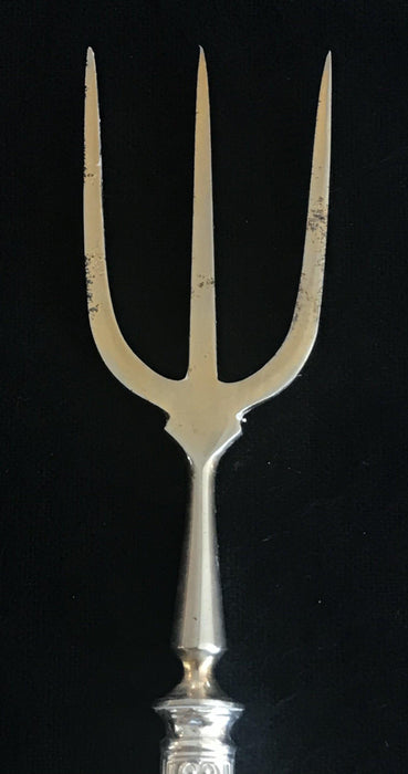 Antique British Silver Bread Fork or Serving Fork