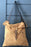 Vintage orange shoulder bag with leather strap 