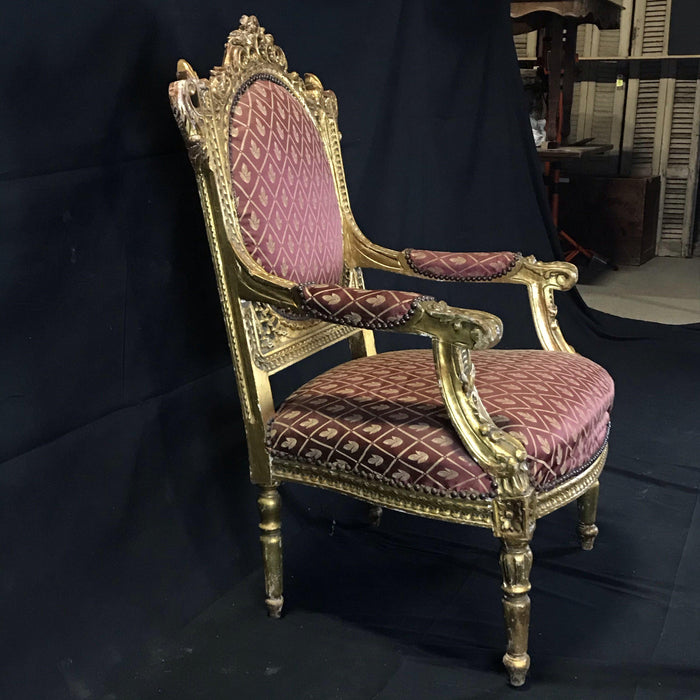 Gilt Arm Chairs - Antique French Empire Louis XV from Canonbury