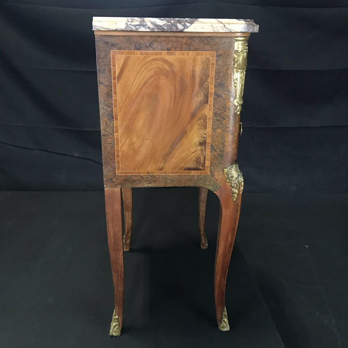 Antique French marble top nightstand 